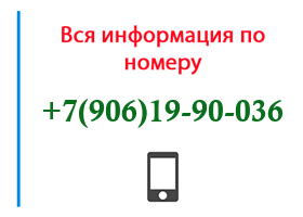 Номер 9061990036 - оператор, регион и другая информация