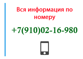 Номер 9100216980 - оператор, регион и другая информация
