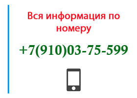 Номер 9100375599 - оператор, регион и другая информация