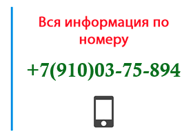 Номер 9100375894 - оператор, регион и другая информация