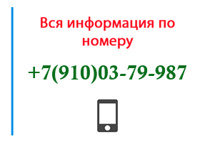 Номер 9100379987 - оператор, регион и другая информация