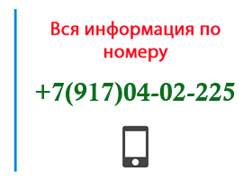 Номер 9170402225 - оператор, регион и другая информация