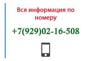 Номер 9290216508 - оператор, регион и другая информация