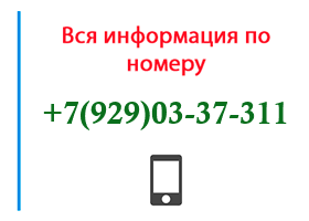 Номер 9290337311 - оператор, регион и другая информация