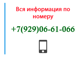 Номер 9290661066 - оператор, регион и другая информация