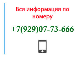 Номер 9290773666 - оператор, регион и другая информация