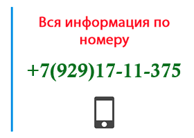 Номер 9291711375 - оператор, регион и другая информация