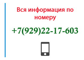 Номер 9292217603 - оператор, регион и другая информация