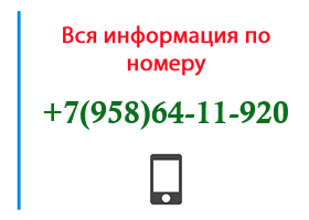 Номер 9586411920 - оператор, регион и другая информация