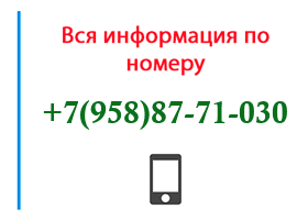 Номер 9588771030 - оператор, регион и другая информация