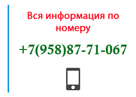 Номер 9588771067 - оператор, регион и другая информация