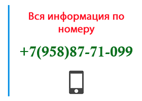 Номер 9588771099 - оператор, регион и другая информация