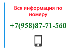 Номер 9588771560 - оператор, регион и другая информация