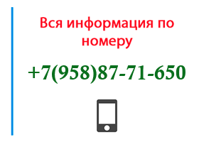 Номер 9588771650 - оператор, регион и другая информация