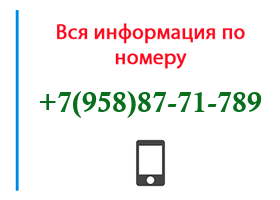 Номер 9588771789 - оператор, регион и другая информация