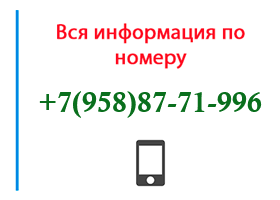 Номер 9588771996 - оператор, регион и другая информация