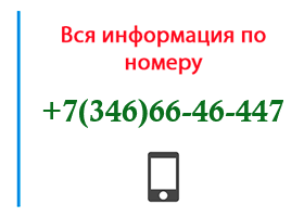 Номер 3466646447 - оператор, регион и другая информация