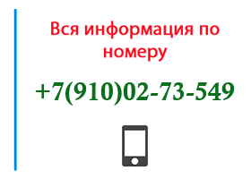 Номер 9100273549 - оператор, регион и другая информация