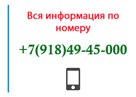 Номер 9184945000 - оператор, регион и другая информация
