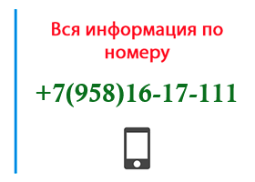 Номер 9581617111 - оператор, регион и другая информация