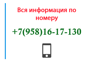 Номер 9581617130 - оператор, регион и другая информация