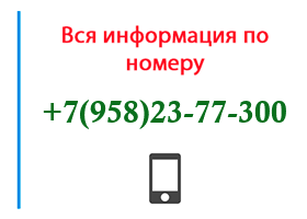 Номер 9582377300 - оператор, регион и другая информация