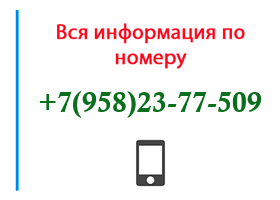 Номер 9582377509 - оператор, регион и другая информация