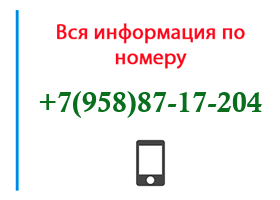 Номер 9588717204 - оператор, регион и другая информация