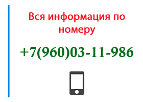 Номер 9600311986 - оператор, регион и другая информация