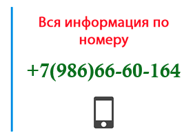 Номер 9866660164 - оператор, регион и другая информация