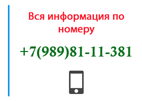 Номер 9898111381 - оператор, регион и другая информация