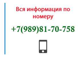 Номер 9898170758 - оператор, регион и другая информация