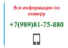 Номер 9898175880 - оператор, регион и другая информация