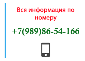 Номер 9898654166 - оператор, регион и другая информация