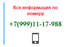 Номер 9991117988 - оператор, регион и другая информация