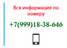 Номер 9991838646 - оператор, регион и другая информация